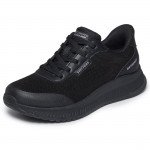 Skechers Slip-Ins BOBS Squad 4 Essential Look fekete bebújós sneaker félcipő 117744-BLK Női Skechers