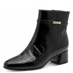 Marco Tozzi elegáns női fekete lakk bokacsizma 25353-47-068 07902 Női Marco Tozzi